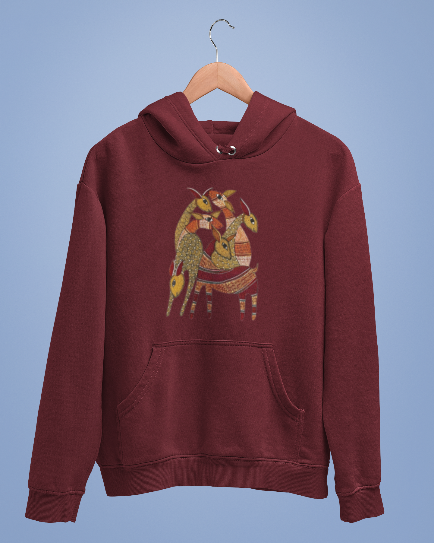 Hoodies: Madhubani D9: Deers: Unisex