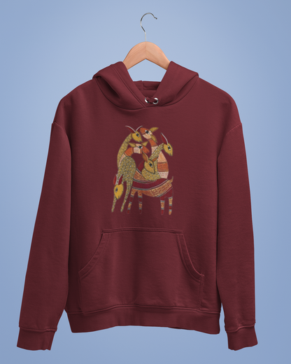 Hoodies: Madhubani D9: Deers: Unisex