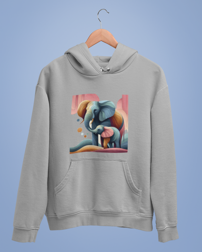 Hoodies: Trending Art D1: Mother & Baby Elephant: Unisex