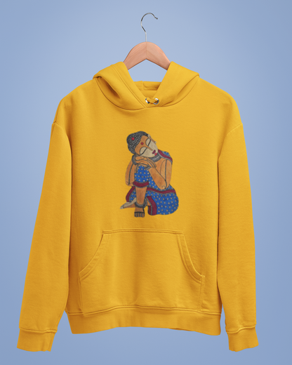 Hoodies: Madhubani Art D4: Buddha: Unisex
