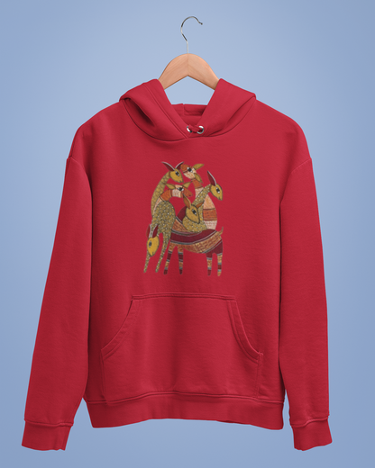 Hoodies: Madhubani D9: Deers: Unisex