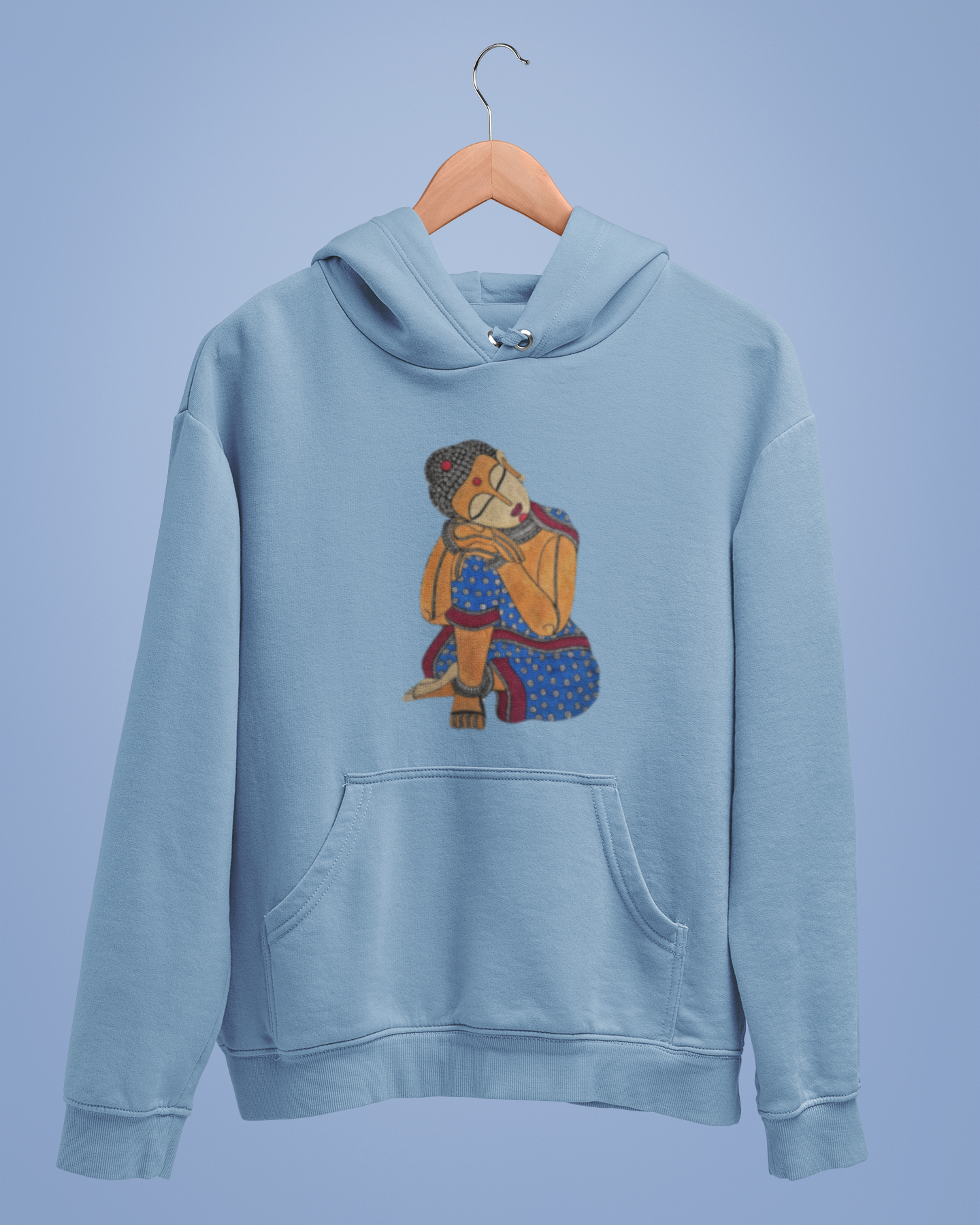 Hoodies: Madhubani Art D4: Buddha: Unisex