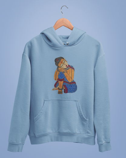Hoodies: Madhubani Art D4: Buddha: Unisex