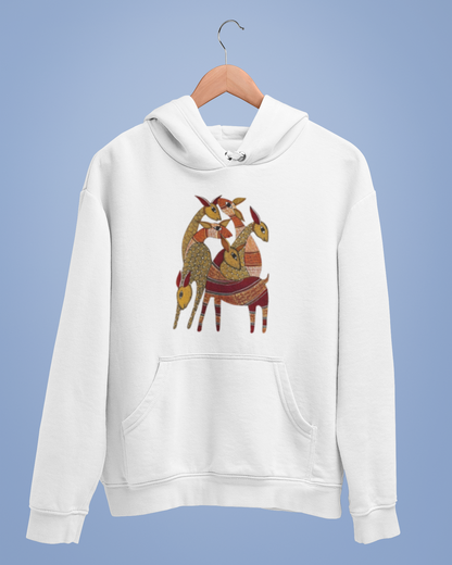 Hoodies: Madhubani D9: Deers: Unisex