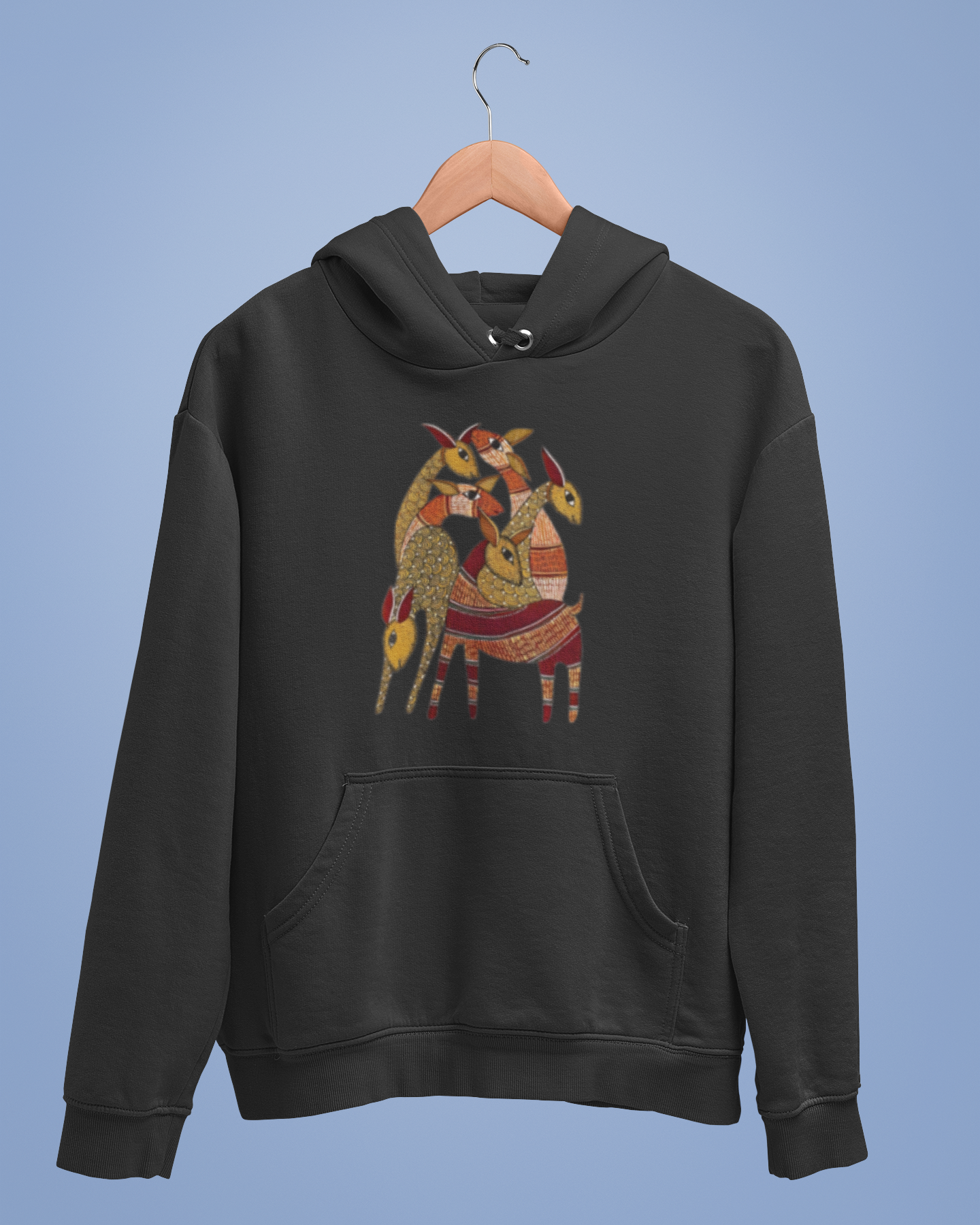 Hoodies: Madhubani D9: Deers: Unisex