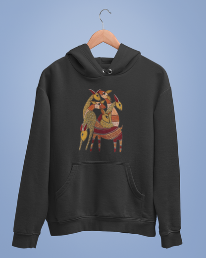 Hoodies: Madhubani D9: Deers: Unisex