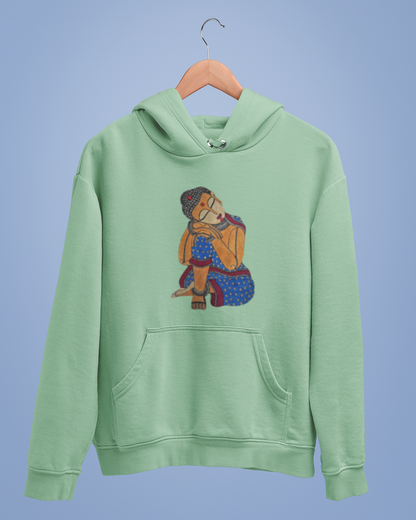 Hoodies: Madhubani Art D4: Buddha: Unisex