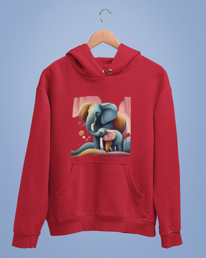 Hoodies: Trending Art D1: Mother & Baby Elephant: Unisex