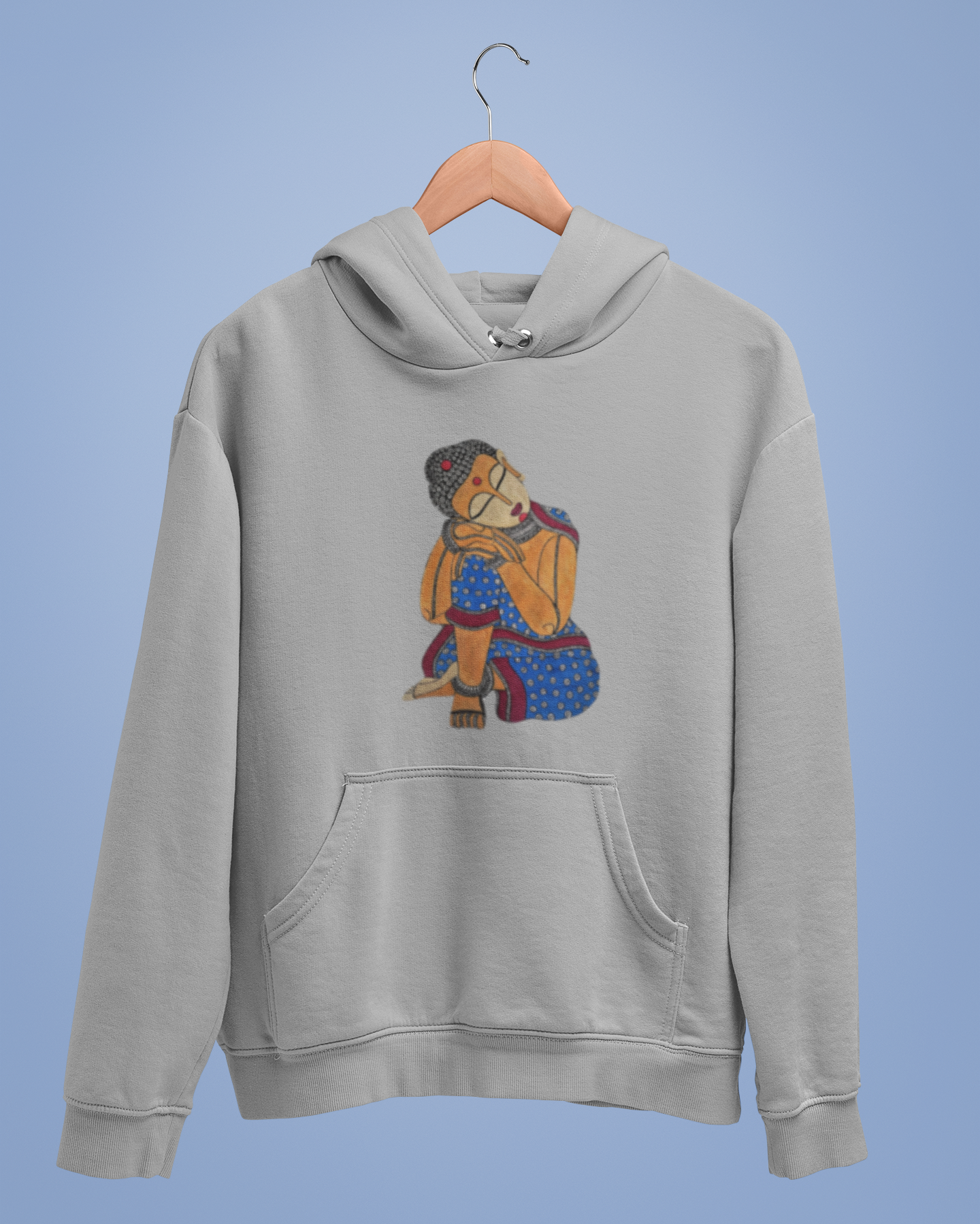 Hoodies: Madhubani Art D4: Buddha: Unisex