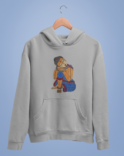 Hoodies: Madhubani Art D4: Buddha: Unisex