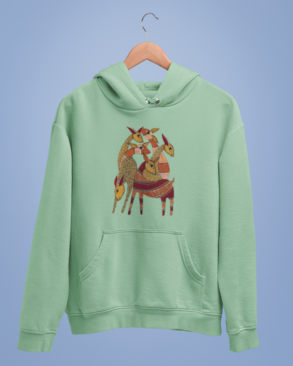 Hoodies: Madhubani D9: Deers: Unisex