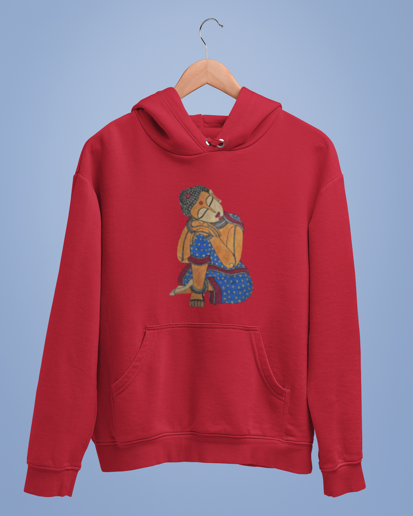 Hoodies: Madhubani Art D4: Buddha: Unisex