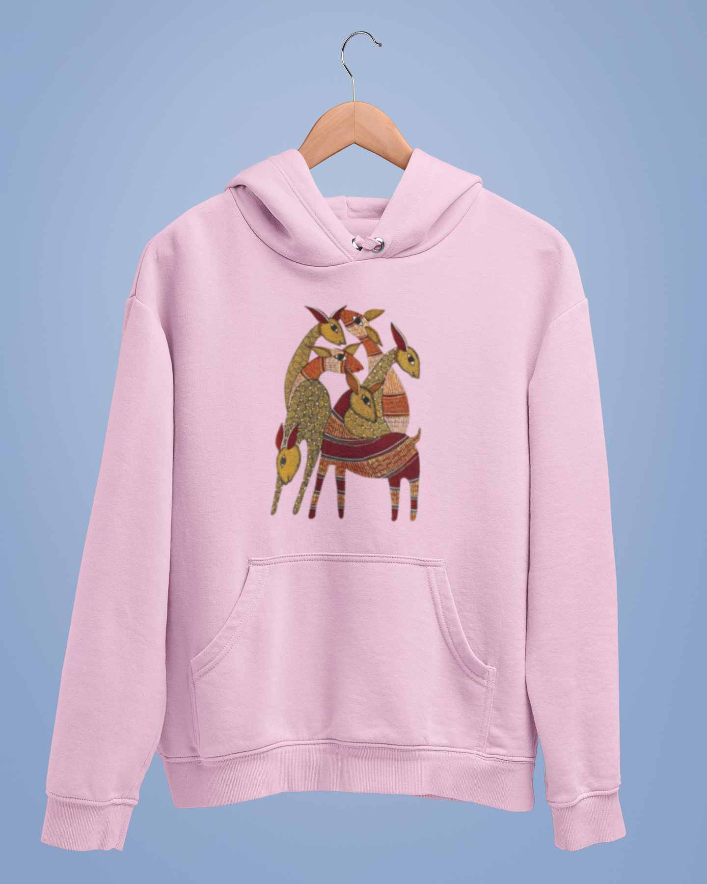 Hoodies: Madhubani D9: Deers: Unisex
