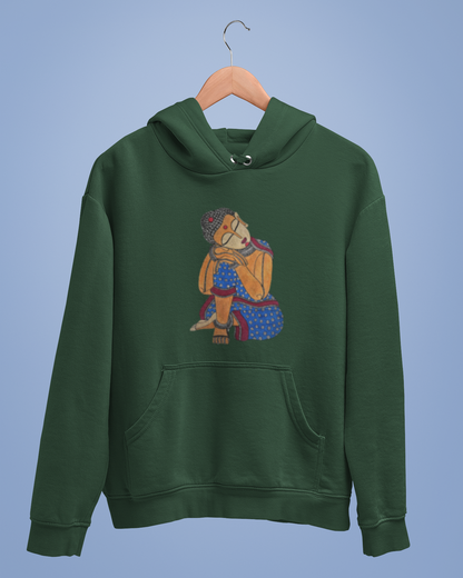 Hoodies: Madhubani Art D4: Buddha: Unisex