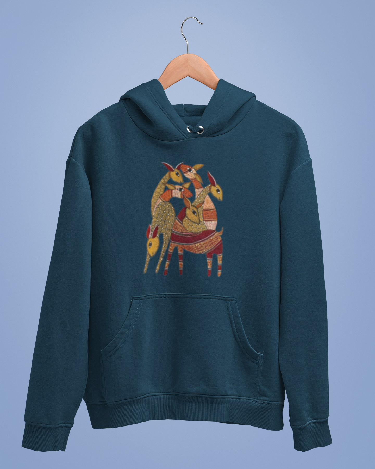 Hoodies: Madhubani D9: Deers: Unisex