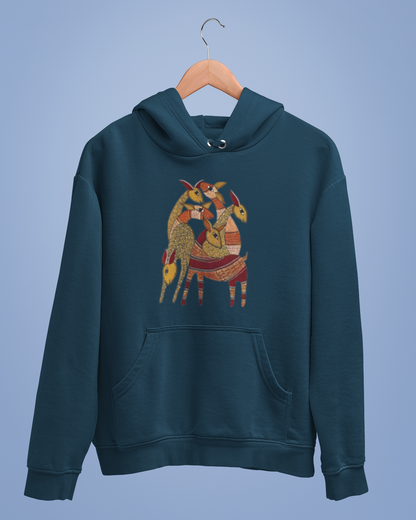Hoodies: Madhubani D9: Deers: Unisex