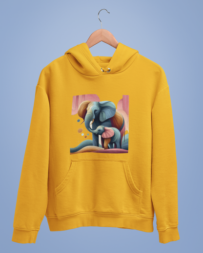 Hoodies: Trending Art D1: Mother & Baby Elephant: Unisex