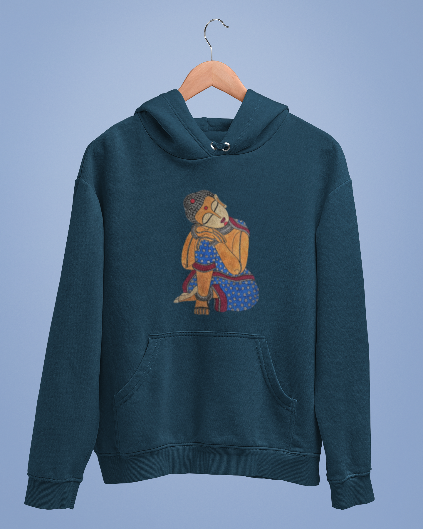 Hoodies: Madhubani Art D4: Buddha: Unisex