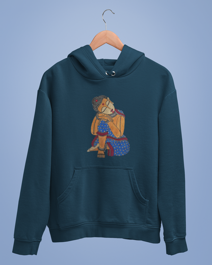 Hoodies: Madhubani Art D4: Buddha: Unisex