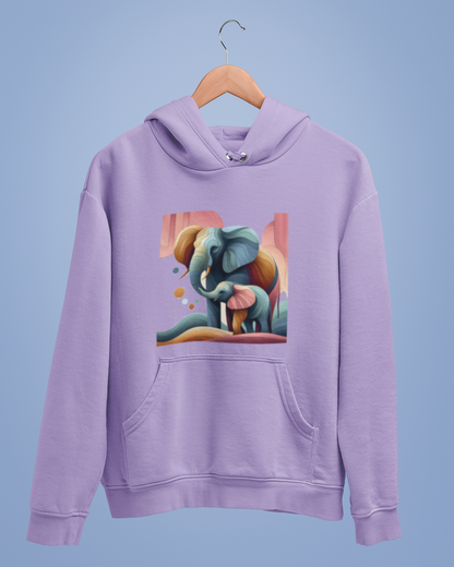 Hoodies: Trending Art D1: Mother & Baby Elephant: Unisex