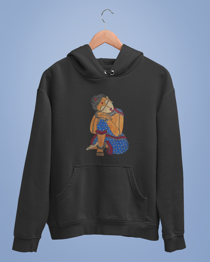 Hoodies: Madhubani Art D4: Buddha: Unisex