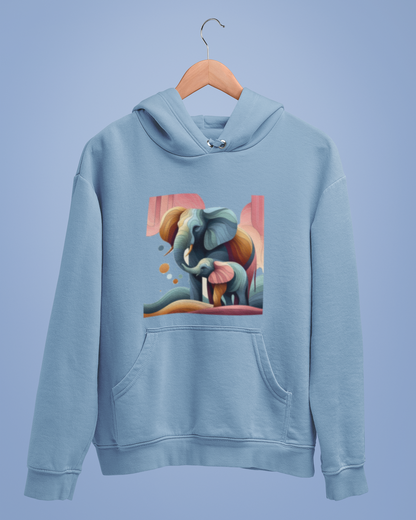Hoodies: Trending Art D1: Mother & Baby Elephant: Unisex